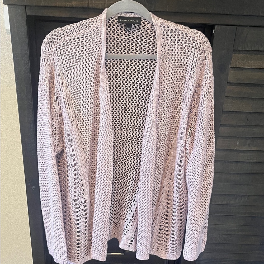 Lane Bryant dusty lavender Open-Knit Cardigan